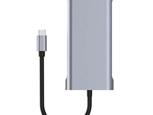 KOMBIUDA Type Station in Silver C Adapter Docking Splitter Dongle Devices Extension Speeds High Hub Type-c Slim Accessories High- for Multiport Laptop USB Multi Port Ports Multiple