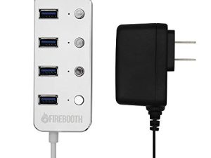 FireBooth Powered 4 Port Aluminum Powered USB 3.0 Hub