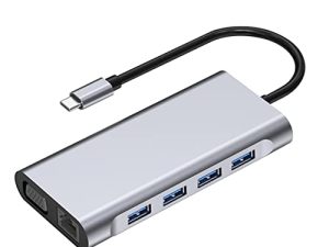 Mobestech C Adapter Dongle Multiport Silver Hub Slim Devices Laptop Type Ports Multi Station Docking High- Port USB Splitter in Extension Multiple Accessories for Type-c Speeds High