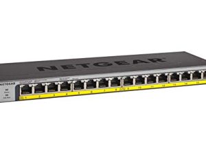 NETGEAR 16-Port Gigabit Ethernet Unmanaged PoE Switch (GS116LP) - with 16 x PoE+ @ 76W Upgradeable