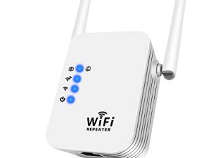 WiFi Range Extender Signal Booster 300Mbps Wireless Repeater Network Extender for Home Coverage Up to 2800 Sq Ft & 25 Devices Compact Design