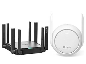 Reyee WiFi 6 Router AX3200 Smart Wi-Fi Mesh Router & Reyee REX 12 WiFi Extender Signal Booster for Home