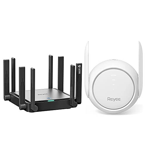 Reyee WiFi 6 Router AX3200 Smart Wi-Fi Mesh Router & Reyee REX 12 WiFi Extender Signal Booster for Home Reyee WiFi 6 Router AX3200 Smart Wi-Fi Mesh Router & Reyee REX 12 WiFi Extender Signal Booster for Home