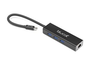 Blucoil 4-in-1 USB C Hub with 3 USB 3.0 Ports and Ethernet Adapter - Compatible with MacBook