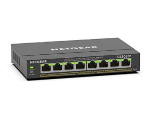 NETGEAR 8 Port PoE Gigabit Ethernet Plus Switch (GS308EP) - with 8 x PoE+ @ 62W
