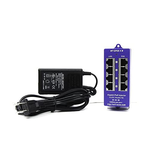 PoE Texas 4 Port 24V Passive PoE Injector with 24V 30W UL/FCC Certified Power Supply - Gigabit Injector - Passive Power Over Ethernet Multi Port PoE Adapter for Ubiquiti PoE Texas 4 Port 24V Passive PoE Injector with 24V 30W UL/FCC Certified Power Supply - Gigabit Injector - Passive Power Over Ethernet Multi Port PoE Adapter for Ubiquiti