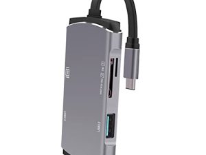 SOLUSTRE 1pc for USB Card Type-c Notebook Sd Device USB- Port Reader Converter Type- Hub Computer Multifunction Data Transfer Video Drives Flash Grey Adapter Splitter USB-c