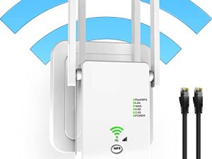 Best WiFi Extender WiFi Booster - 1200M Internet Booster with 10 Feet Ethernet Cable Covers Up to 4500 Sq ft and 50 Devices - 5G 2.4 GHz Wireless WiFi Extenders Signal Booster for Home