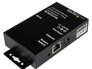 StarTech.com 1 Port RS232 Serial Ethernet Device Server - PoE Power Over Ethernet - Serial Over IP Device Server Adapter - PoE-Powered (NETRS2321POE)