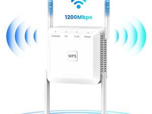 WiFi Extender - 5G WiFi Repeater Internet Booster with Ethernet Port - 1200Mbps WPS WiFi Extenders Signal Booster for Home - Covers 4000sq.ft 35 Devices
