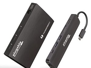 Plugable Thunderbolt 4 Hub Bundle Includes USB-C to 4K HDMI Adapter and 7-in-1 Multiport Adapter with Ethernet