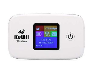 KuWFi 4G LTE Mobile WiFi Hotspot Unlocked Wireless Internet Router Devices with SIM Card Slot for Travel Support B1/B3/B5/B7/B8/B20 in Europe Caribbean Africa