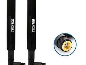 TECHTOO 3G 4G LTE Antenna Wide Band 5dbi 700-2600Mhz Omni Directional GSM WiFi Antenna with RP SMA Connector for CEP Router Access Point Wireless Rang Extender and Other Network Device (2Pack)