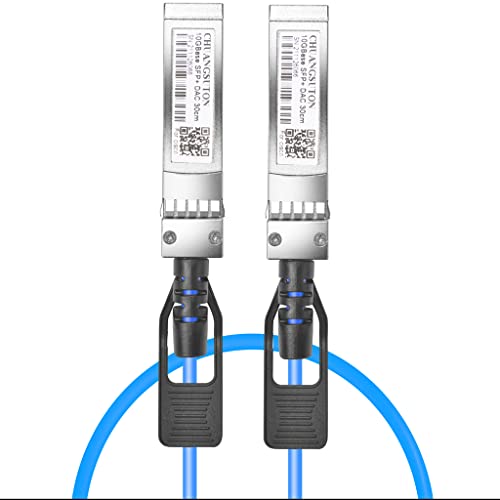 CHUANGSUTON Blue Colored 10G SFP+ DAC Cable - Passive SFP Twinax Cooper Cable for Ubiquiti Unifi Cisco CHUANGSUTON Blue Colored 10G SFP+ DAC Cable - Passive SFP Twinax Cooper Cable for Ubiquiti Unifi Cisco