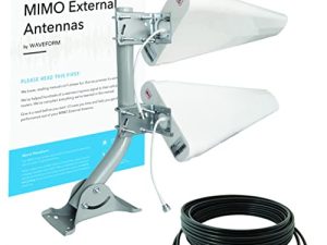 MIMO 4G/5G Log Periodic Antenna Kit by Waveform | +11 dBi gain 2x2 600-6000 MHz | for LTE/NR Hotspots