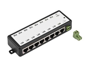 POE Ethernet 8 Channel 10/100Mbps POE Power Supply Module POE Injector Ethernet Adapter LED Power Light for IP Camera 802.3af Device(8)